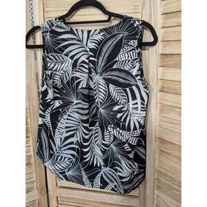 Banana Republic Top Women's Small Black White Sleeveless Casual Summer Vacation